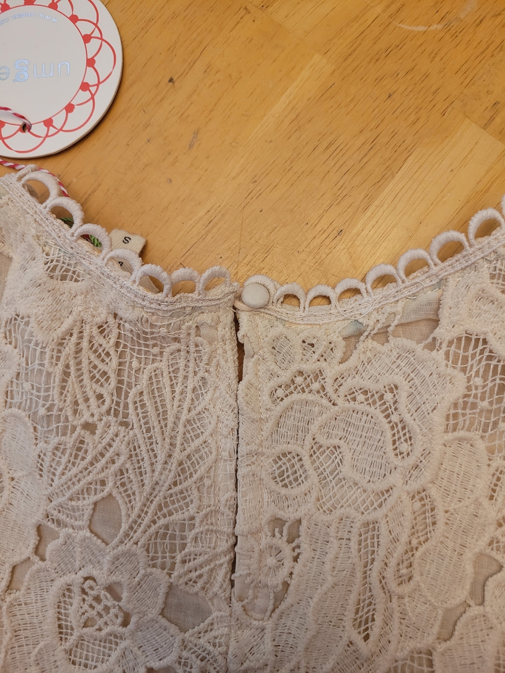 Umgee Cream Lace Puff Sleeve Dress - Picture 6 of 7